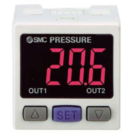 SMC Датчик Давления Контроллер PSE300, PNP x 2, IP40, 50mA 24 V
