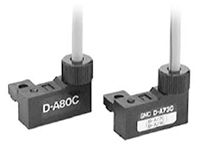SMC 3-pin M8 Рельсовый PNP Геркон Пневматический цилиндр и переключатель привода D-A7 Серия, 100 V ac/dc Индикатор LED